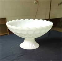Nice large milk glass compote approx 6 inches