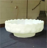 Fire King milk glass dish with raised bottom