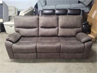 Light Brown Manual Reclining Sofa