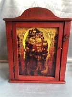12X9 INCH RED WOOD CHRISTMAS SHELF WITH 2 SURPRISE