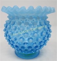 Hobnail - Vase - 4" - Fluted - Blue