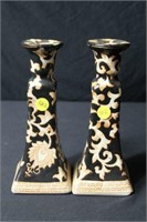 Pair of Oriental China Candlesticks