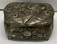 Vintage silver trinket / jewelry box
