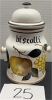 Vintage 9.5" biscolli cookie jar