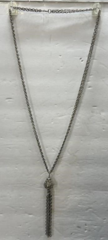 Vintage silver toned dangle necklace