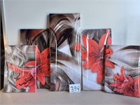 ELIXART LILLY FLOWER CANVAS SET