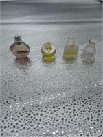 4 mini glass perfume bottle lot
