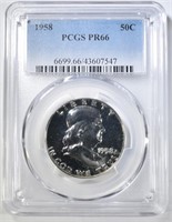 1958 FRANKLIN HALF DOLLAR PCGS PR 66