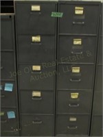 (2) 4 Drawer Metal Filing Cabinets (15"x28"x57")