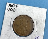 1909 P VDB Lincoln cent XF                   (O