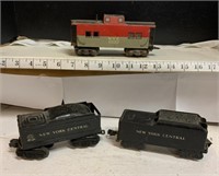 Metal New York Central  train cars