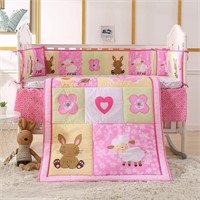 Pink Crib Bedding 7 Piece Nursery Bedding with