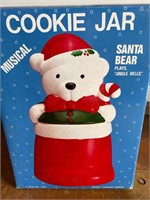 Santa Bear Musical Cookie Jar