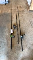 3 Fishing rods & reels incl. Shakespeare Ugly