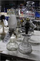 (2) Glass Kerosene Lamps