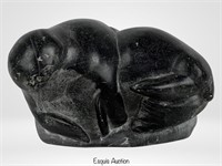 Peter Nauja Angiju Seal Inuit Soapstone Carved Fig
