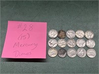 (15) Mercury Dimes