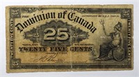 1900 CANADA 25 CENTS BANKNOTE