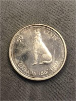 1967 CANADA SILVER ¢50 COIN