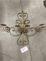 Metal hanging candle sconce 29"x32"