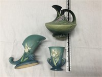 3 Roseville pottery items