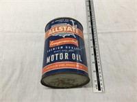 Vintage Allstate motor oil full quart can