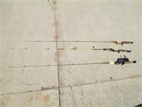 Three fishing poles