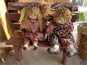 Bench w/ 2 Dolls
