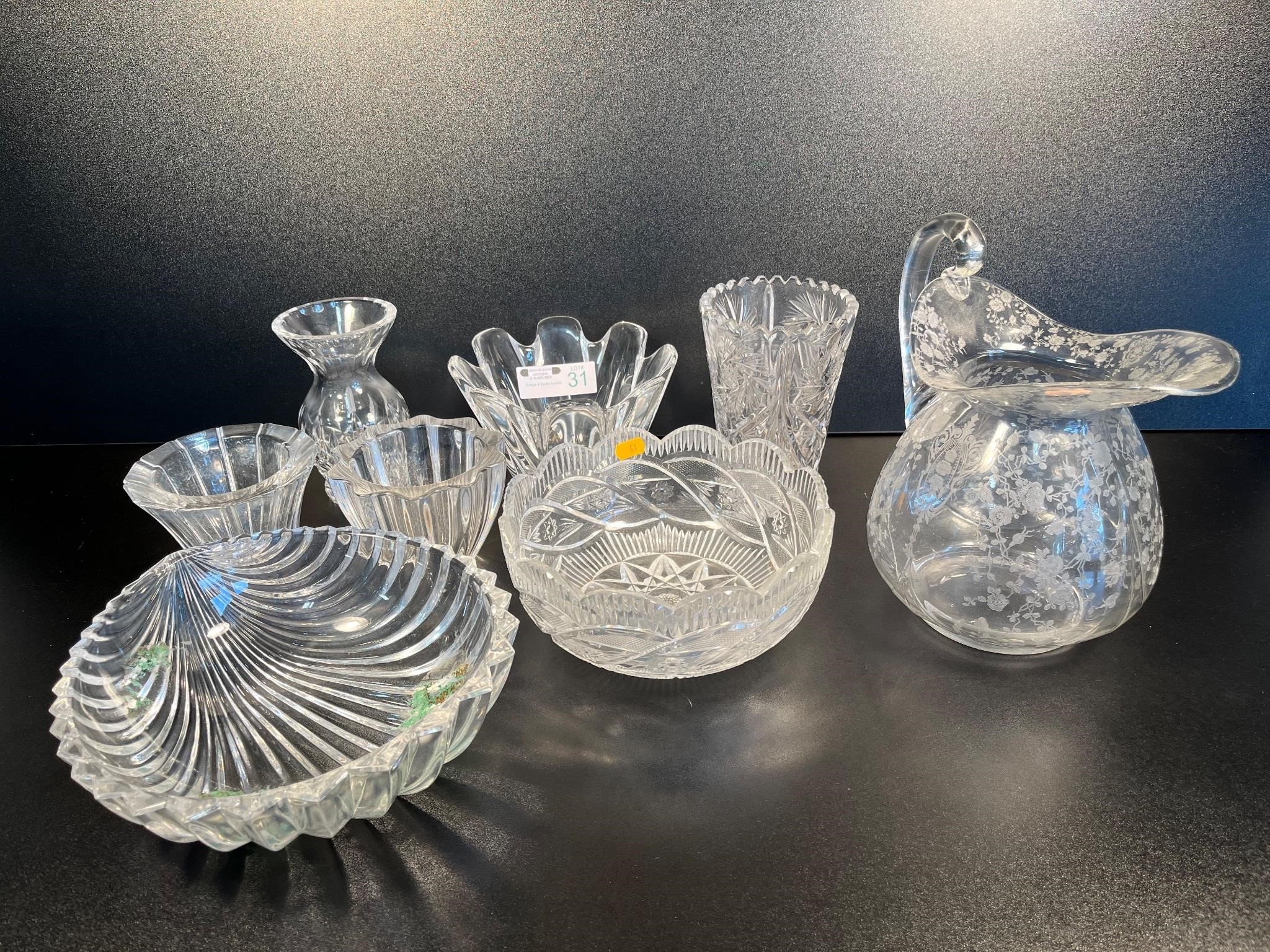 Misc. Crystal Serving Pieces: Orfers, etc.