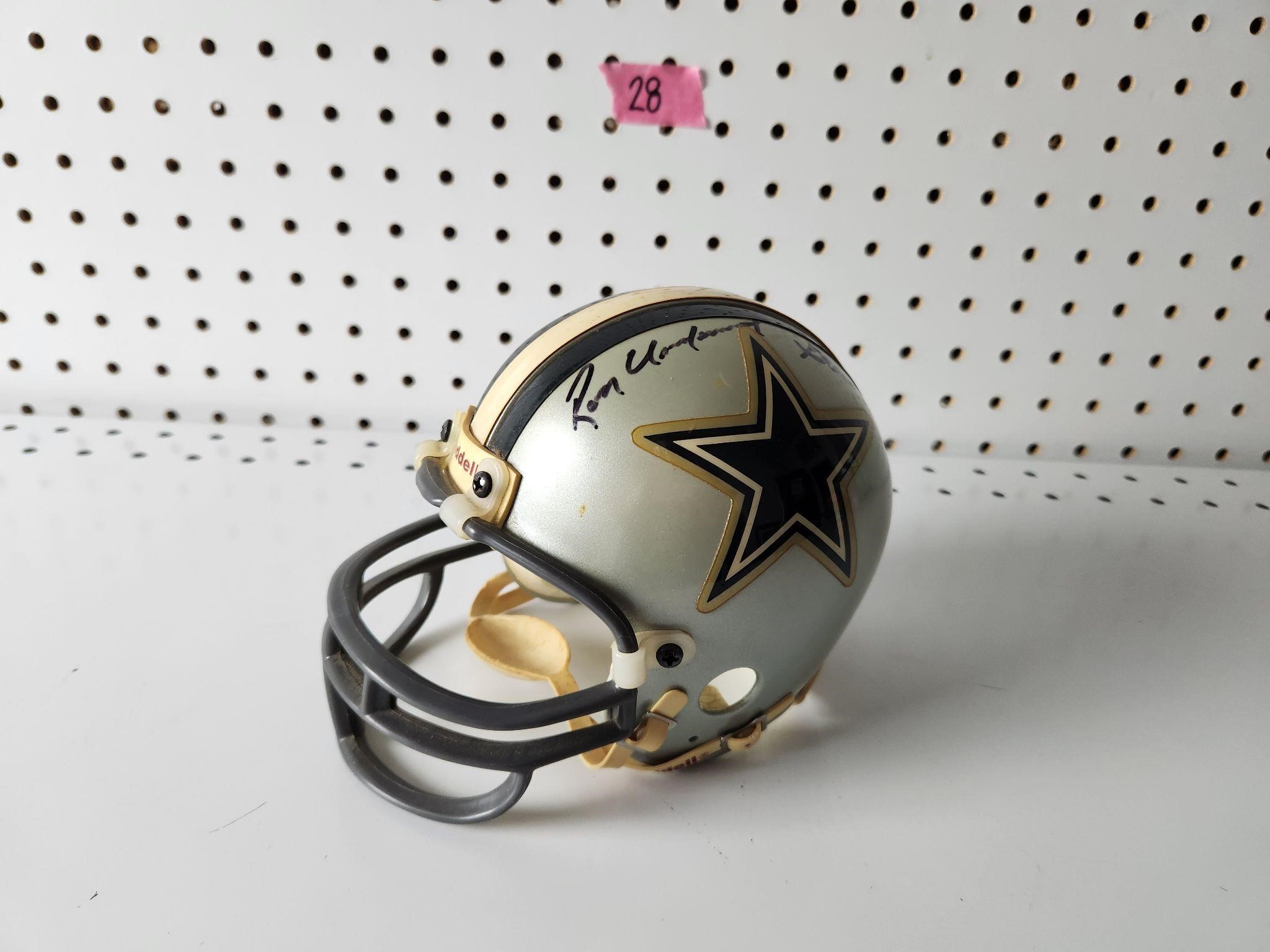 Bruce Hardy Dallas Cowboys signed mini helmet