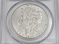 1900 Graded AU 53 Silver Morgan Dollar Coin