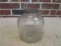 Antique Glass Crisco Jar with Lid