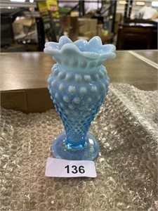 Blue Frosted Hobnail Fostoria? Vase