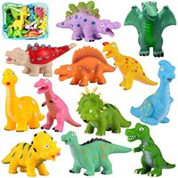 12PCS Dinosaur Bath Toys Mold Free Baby Bath Toys