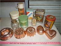 Vintage Kitchen Tins - Jars - Molds