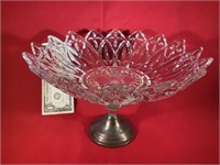 GLASS COMPOTE & STERLING BASE