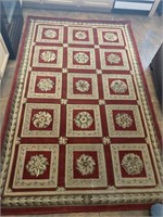 8.3 X 5.3' SQUARE PATTERN AREA RUG EXCELLENT COND