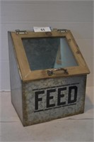 Tin & Wood Decorative Feed Can