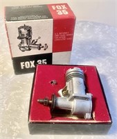 Vintage Fox 35 model RC airplane engine w/ box