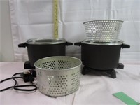 Nice Fry Pots with Baskets & Cords