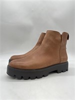 Franco Sarto Billie Leather Lug Sole Cognac Boots