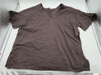 Women's Oversized V-Neck Shirt with Pockets - L