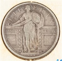 Coin 1917-P Standing Liberty Quarter Key Date VF