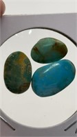 3 Kingman Turquoise Genuine Stones