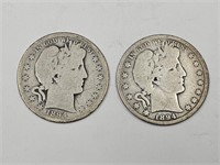 1894  O Silver Barber Half Dollar 2 Coins