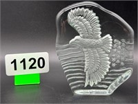 Glass paper weight with soaring Eagle
