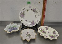 Vintage purple floral candy dishes, see pics