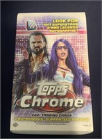 2021 Topps Chrome Wrestling Opened Box w/cards