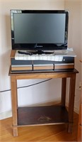 Dynex 24" TV with Manuals, TV Stand & VHS Case