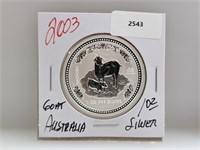 1oz .999 Silver Australia Goat $1